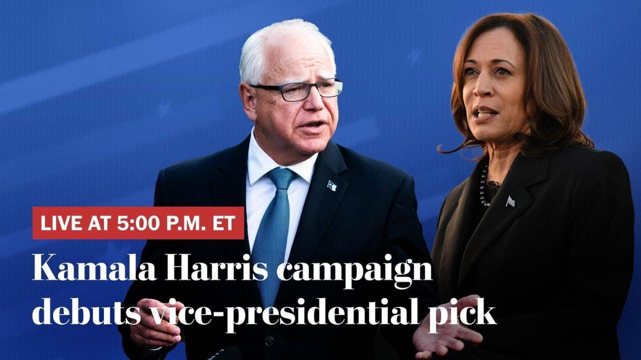 Kamala Harris debuts Tim Walz as vice-presidential pick